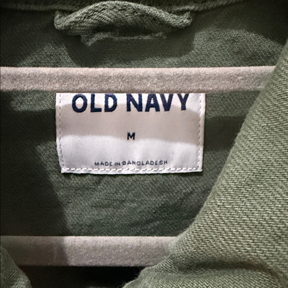 Old Navy Green Utility Denim Jacket - Picture 2 of 4